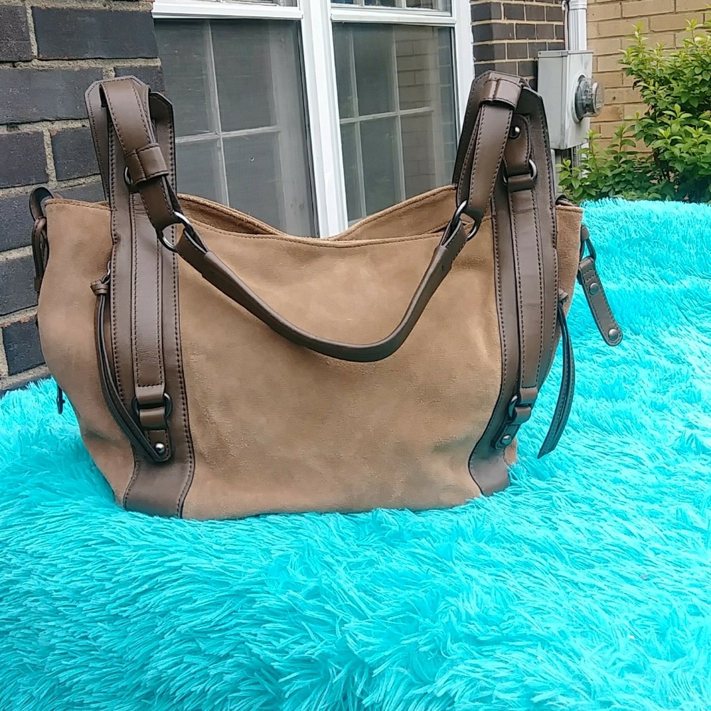 Authentic Kooba Suede Leather Brown Hobi Purse